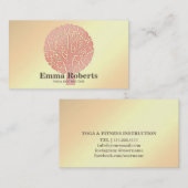 Elegant Yoga Instructor Rose Gold Tree Business Ca Visitenkarte (Vorne/Hinten)