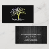 Elegant Yoga Instructor Rose Gold Tree Visitenkarte (Vorne/Hinten)