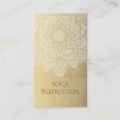 Elegant YOGA Instructor White Gold Floral Mandala Visitenkarte (Vorderseite)