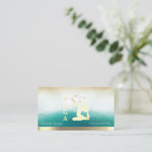 Elegant Yoga Instructor Women Silhouette Visitenkarte (Stehend Vorderseite)