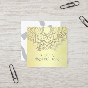Elegant YOGA Meditation Instructor Mandala Floral Quadratische Visitenkarte