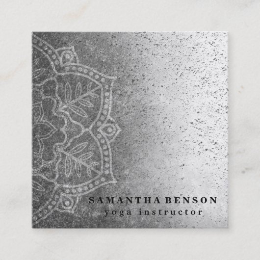 Elegant Yoga Quadratische Visitenkarte (Vorderseite)