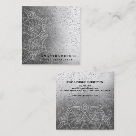 Elegant Yoga Quadratische Visitenkarte (Vorne/Hinten)