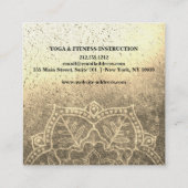 Elegant Yoga Quadratische Visitenkarte (Rückseite)