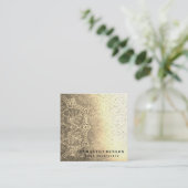 Elegant Yoga Quadratische Visitenkarte (Stehend Vorderseite)