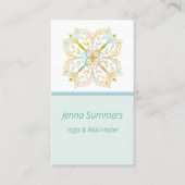 Elegant Yoga Reiki Healer Gold Mandala Blume Visitenkarte (Vorderseite)