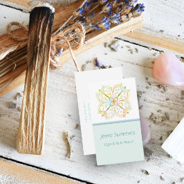 Elegant Yoga Reiki Healer Gold Mandala Blume Visitenkarte