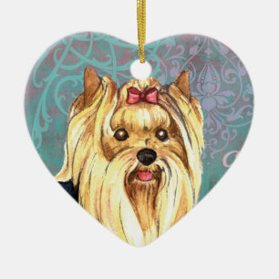 Elegant Yorkie Keramikornament