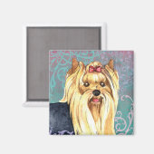 Elegant Yorkie Magnet (Vorderseite/Rückseite)