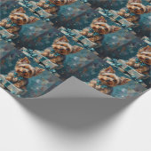 Elegant Yorkshire Terrier Dog Holiday Gift Stack Geschenkpapier (Ecke)