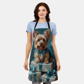 Elegant Yorkshire Terrier Dog Holiday Gift Stack Schürze (Getragen)