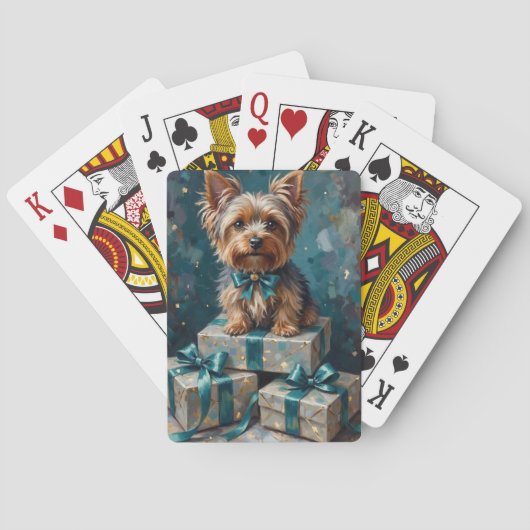 Elegant Yorkshire Terrier Dog Holiday Gift Stack Spielkarten (Rückseite)