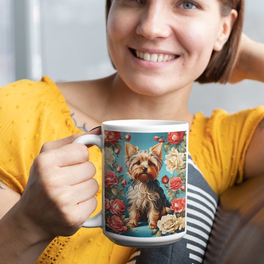 Elegant Yorkshire Terrier Rose Garden Kaffeetasse