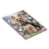 Elegant Yorkshire Terrier Rose Garden Malerei Notizblock (Rechte Seite)