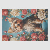 Elegant Yorkshire Terrier Rose Garden Seidenpapier (Vorderseite)