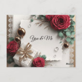 Elegant “You & Me” Gold Cursive Flat Greeting Card Postkarte (Rückseite)