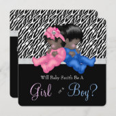 Elegant Zebra Baby Gender Reveal Shower Einladung (Vorne/Hinten)