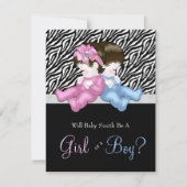 Elegant Zebra Gender Reveal Shower Einladung (Vorderseite)