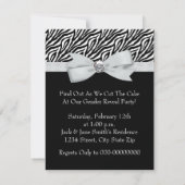 Elegant Zebra Gender Reveal Shower Einladung (Rückseite)