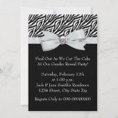 Elegant Zebra Gender Reveal Shower Einladung (Rückseite)