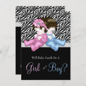 Elegant Zebra Gender Reveal Shower Einladung (Vorne/Hinten)