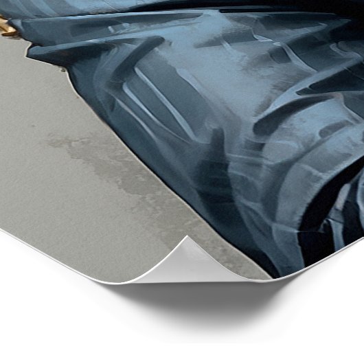 Elegant Zebra in Blue Suit Portrait Malerei Poster (Ecke)