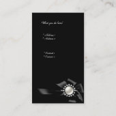 Elegant Zebra Leopard Black Diamond Look Visitenkarte (Rückseite)