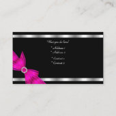 Elegant Zebra Leopard Black Hot Pink 2 Visitenkarte (Rückseite)