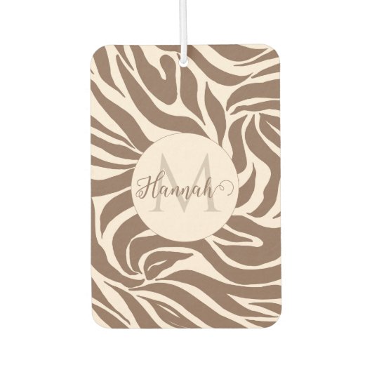 Elegant Zebra Mocha Pattern Autolufterfrischer (Vorderseite)