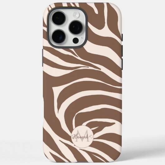 Elegant Zebra Mocha Pattern Case-Mate iPhone Hülle (Rückseite)