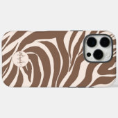 Elegant Zebra Mocha Pattern Case-Mate iPhone Hülle (Rückseite (Horizontal))