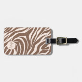 Elegant Zebra Mocha Pattern Gepäckanhänger (Vorderseite horizontal)