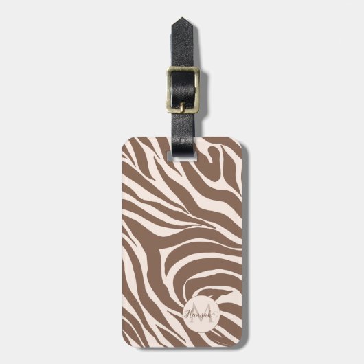 Elegant Zebra Mocha Pattern Gepäckanhänger (Vorderseite vertikal)