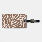 Elegant Zebra Mocha Pattern Gepäckanhänger (Rückseite horizontal)