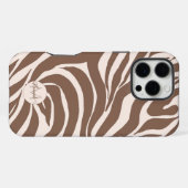 Elegant Zebra Mocha Pattern iPhone Hülle (Rückseite (Horizontal))