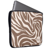 Elegant Zebra Mocha Pattern Laptopschutzhülle (Vorne Rechts)