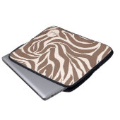 Elegant Zebra Mocha Pattern Laptopschutzhülle (Vorne Knopf)