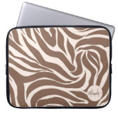 Elegant Zebra Mocha Pattern Laptopschutzhülle (Vorderseite)