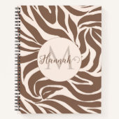 Elegant Zebra Mocha Pattern Notizblock (Vorderseite)
