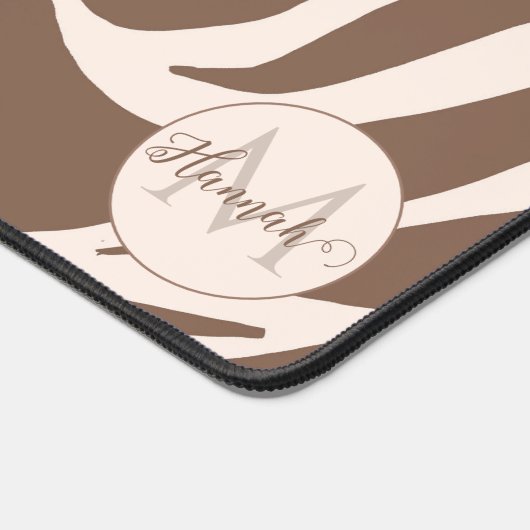 Elegant Zebra Mocha Pattern Schreibtischunterlage (Ecke)