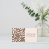 Elegant Zebra Mocha Pattern Visitenkarte (Stehend Vorderseite)