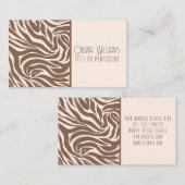 Elegant Zebra Mocha Pattern Visitenkarte (Vorne/Hinten)