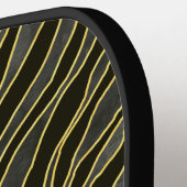 Elegant Zebra Muster Name Script Pickleball Schläger (Linke Seite)