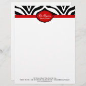 Elegant Zebra Print Briefkopf (Vorne/Hinten)
