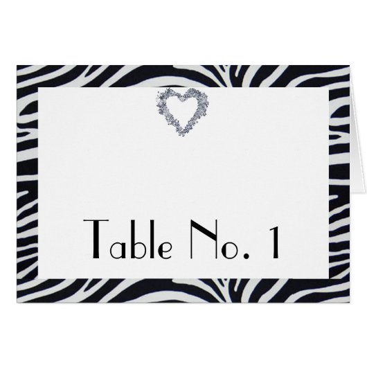 Elegant Zebra Stripe Tischnummer (Vorderseite (Horizontal))