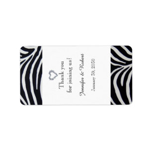 Elegant Zebra Stripe Wedding Lip Balm Label Adressaufkleber