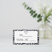 Elegant Zebra Stripe Wedding Platzkarte (Stehend Vorderseite)