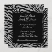 Elegant Zebra Wedding Einladung (Vorne/Hinten)