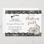 Elegant Zebra Weihnachts-Party Einladung (Vorne/Hinten)