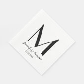 Elegant & zeitgenössisches Monogramm & Datum Napki Serviette (Ecke)